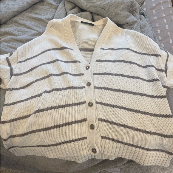 Jenni Kayne Chloe Cardigan-Cream and Taupe - Picture 5 of 11